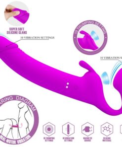 PRETTY LOVE - ZANINI DILDO STRAP-ON SIN ARNÉS 10 VIBRACIONES MORADO