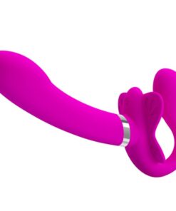 PRETTY LOVE - VALERIE VIBRADOR DOBLE STRAP-ON 12 VIBRACIONES MORADO