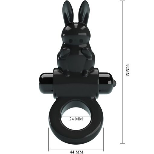 PRETTY LOVE - EXCITING RING ANILLO VIBRADOR RABBIT 10 VIBRACIONES NEGRO - Imagen 3