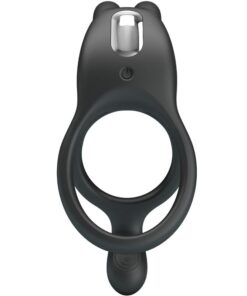 PRETTY LOVE - SETH DOBLE ANILLO VIBRADOR RABBIT 7 VIBRACIONES NEGRO