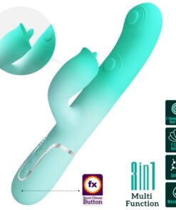PRETTY LOVE - GIGI VIBRADOR RABBIT MULTIFUNCIÓN VERDE AGUA