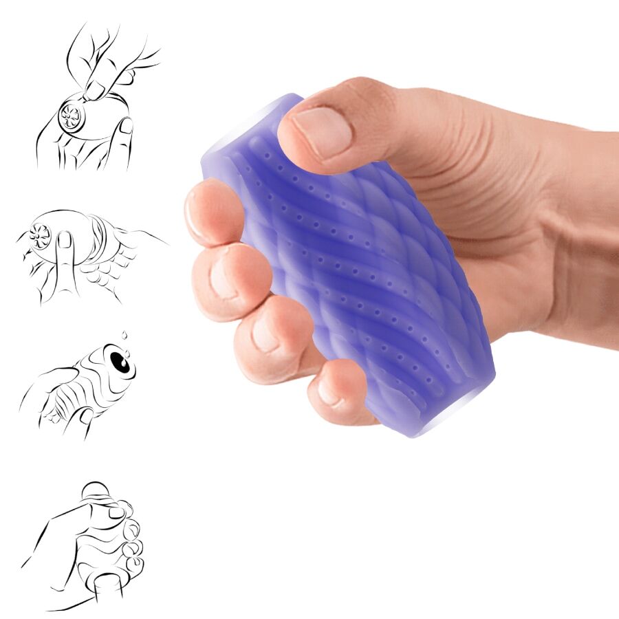 PRETTY LOVE - ATHENA EROS MASTURBADOR MASCULINO SILICONA MORADO - Imagen 4