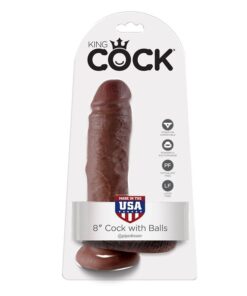 KING COCK - 8" PENE REALÍSTICO MARRÓN 20.3 CM