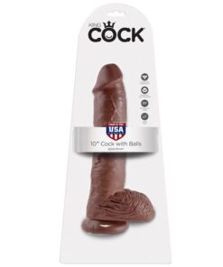 KING COCK - 10 PENE REALÍSTICO MARRÓN 26.5 CM
