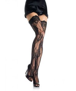 LEG AVENUE - MEDIAS DE ENCAJE ROMANTICO FLORAL