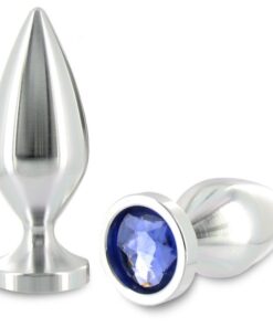 METAL HARD - ANAL PLUG ALIMINUM COLOR CRISTAL PEQUEÑO 5.71 CM