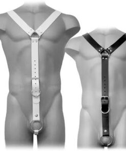 LEATHER BODY - HARNESS MEN BLANCO