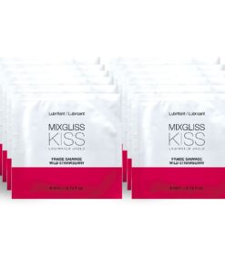 MIXGLISS - LUBRICANTE BASE AGUA SABOR A FRESA 12 MONODOSIS 4 ML