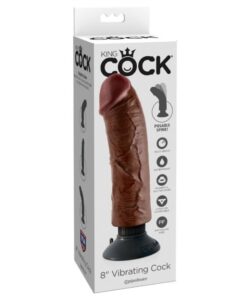 KING COCK - DILDO VIBRADOR MARRÓN 20.32 CM