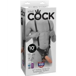Alternative view of KING COCK - STRAP-ON CON DILDO HUECO 25.5 CM Y TIRANTES NEGRO