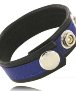 LEATHER BODY - CORREA DE CUERO AJUSTABLE PARA PENE AZUL-NEGRA