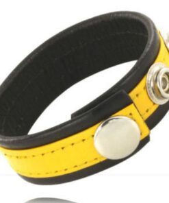 LEATHER BODY - CORREA CUERO AJUSTABLE PENE AMARILLO-NEGRA