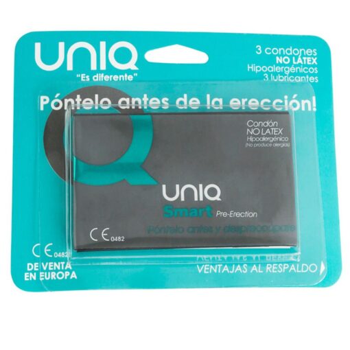 UNIQ - SMART PRESERVATIVOS PRE-ERECCIÓN SIN LATEX 3 UNIDADES - Imagen 3