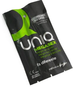 UNIQ - MEGASEX PRESERVATIVOS SENSITIVOS CON LIGUERO SIN LATEX 3 UNIDADES