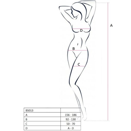 PASSION - WOMAN BS013 BODYSTOCKING BLANCO TALLA ÚNICA - Imagen 2