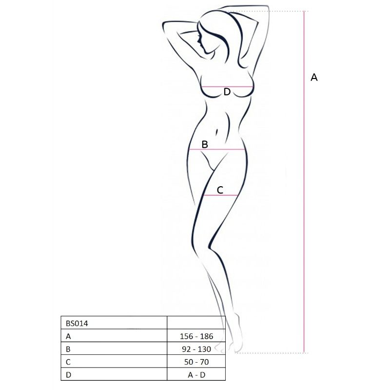 PASSION - WOMAN BS014 BODYSTOCKING BLANCO TALLA ÚNICA - Imagen 2