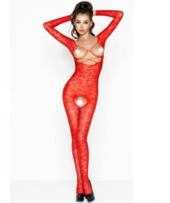 PASSION - WOMAN BS031 BODYSTOCKING ROJO TALLA UNICA