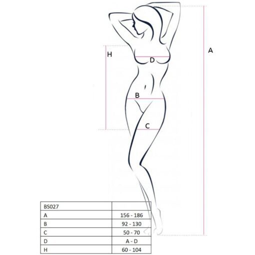 PASSION - WOMAN BS027 BODYSTOCKING ESTILO VESTIDO NEGRO TALLA UNICA - Imagen 3