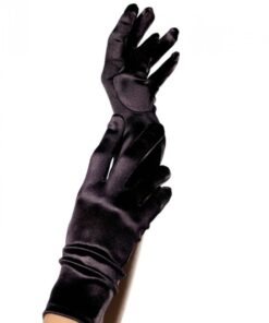 LEG AVENUE - GUANTES SATIN NEGRO
