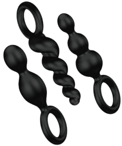 SATISFYER - ANAL PLUGS SET 3 PCS NEGRO