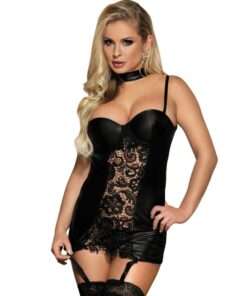 SUBBLIME - FETISH STYLE CORSET ENCAJE FLORAL S/M