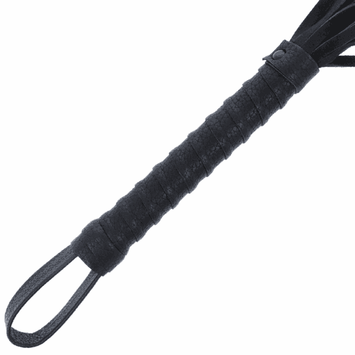 DARKNESS - LÁTIGO BONDAGE NEGRO CON MANGO DE PIEL - Imagen 2