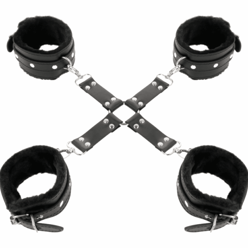 DARKNESS - ESPOSAS DE CUERO PARA PIES Y MANOS NEGRO - Imagen 2