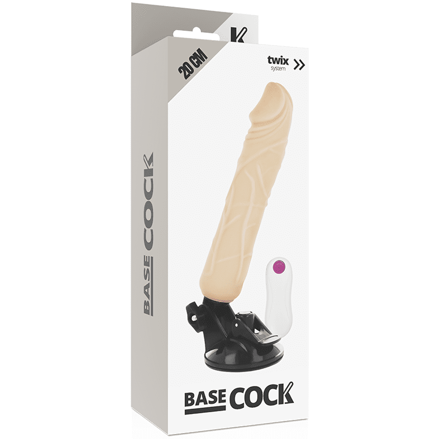 BASECOCK - VIBRADOR REALÍSTICO CONTROL REMOTO NATURAL 20 CM -O- 4 CM - Imagen 5