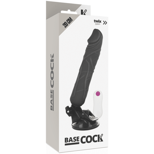 BASECOCK REALISTIC VIBRADOR CONTROL REMOTO NEGRO 20CM - Imagen 5