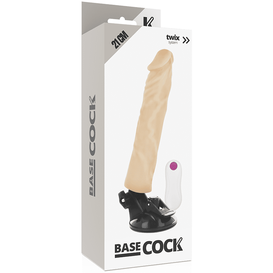BASECOCK - VIBRADOR REALÍSTICO CONTROL REMOTO NATURAL 21 CM -O- 4 CM - Imagen 5
