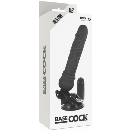 BASECOCK REALISTIC VIBRADOR CONTROL REMOTO NEGRO 19.5CM - Imagen 5