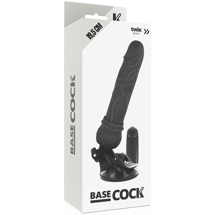 BASECOCK REALISTIC VIBRADOR CONTROL REMOTO NEGRO 19.5CM - Imagen 5