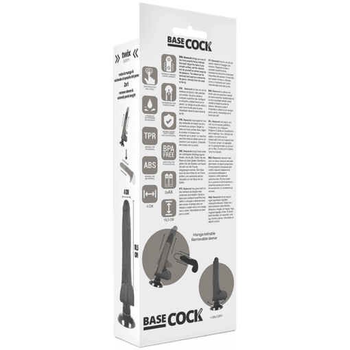 BASECOCK REALISTIC VIBRADOR 2-1 NEGRO 18.5CM - Imagen 5