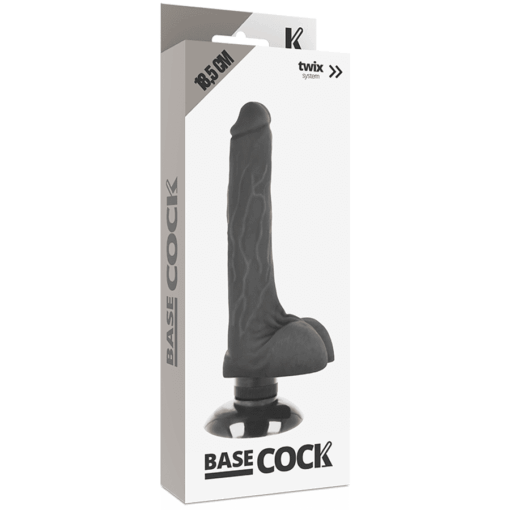 BASECOCK REALISTIC VIBRADOR 2-1 NEGRO 18.5CM - Imagen 4