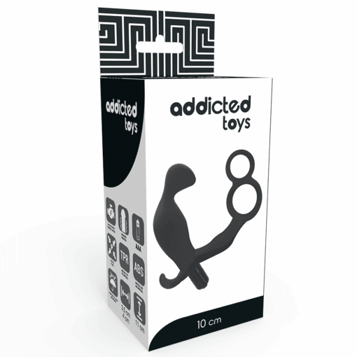 ADDICTED TOYS - PLUG ANAL CON ANILLA DOBLE PENE Y TESTÍCULOS NEGRO - Imagen 4