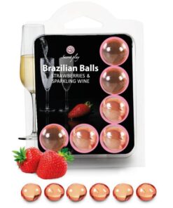 SECRETPLAY - SET 6 BRAZILIANS BALLS FRESAS CON CAVA