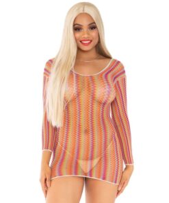 LEG AVENUE - VESTIDO CORTO MULTICOLOR TALLA UNICA