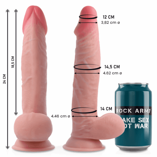 ROCKARMY - SHERMAN DILDO REALISTA DUAL DENSITY 24 CM -O- 4.62 CM - Imagen 2
