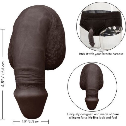 CALEXOTICS - PACKING PENIS PENE DE SILICONA 12.75CM NEGRO - Imagen 2