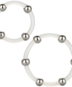 CALEXOTICS - KIT DE 2 UDS ANILLO DE SILICONA CON CUENTAS DE ACERO