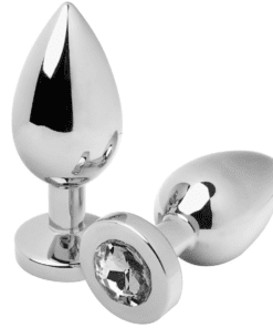 METAL HARD - ANAL PLUG DIAMOND TRANSPARENTE MEDIUM 7.62CM
