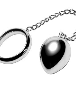 METAL HARD - COCK RING 50MM + CADENA CON BOLA METAL