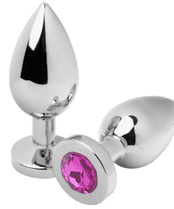 METAL HARD - ANAL PLUG DIAMOND ROSA MEDIUM 7.62CM