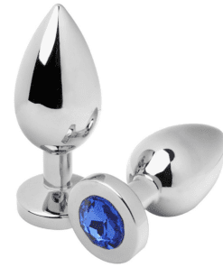 METAL HARD - ANAL PLUG DIAMOND AZUL MEDIUM 7.62CM