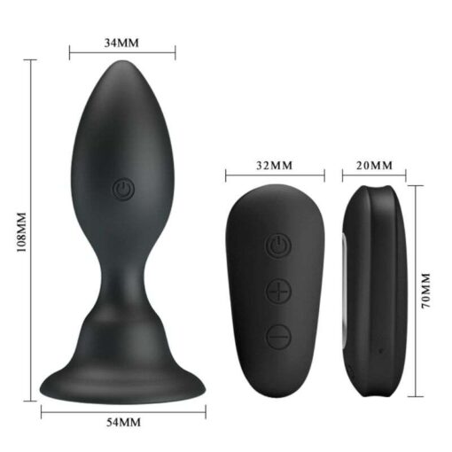 MR PLAY - PLUG ANAL CON VIBRACIÓN NEGRO CONTROL REMOTO - Imagen 5
