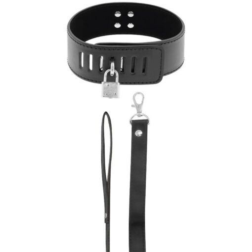 DARKNESS - COLLAR BDSM CON CANDADO NEGRO - Imagen 2