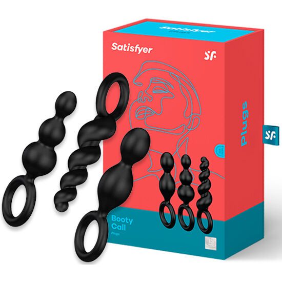 SATISFYER - ANAL PLUGS SET 3 PCS NEGRO - Imagen 2