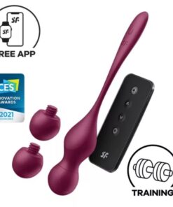 SATISFYER - LOVE BIRDS VARY BOLAS VIBRADORES APP GRATUITA ROJO VINO