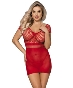 SUBBLIME - 951924 VESTIDO DE REJILLA CROCHÉ CORTO ROJO TALLA ÚNICA