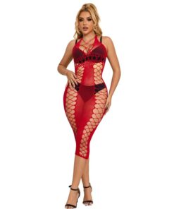 SUBBLIME - 952327 VESTIDO DE REJILLA LARGO ROJO TALLA ÚNICA